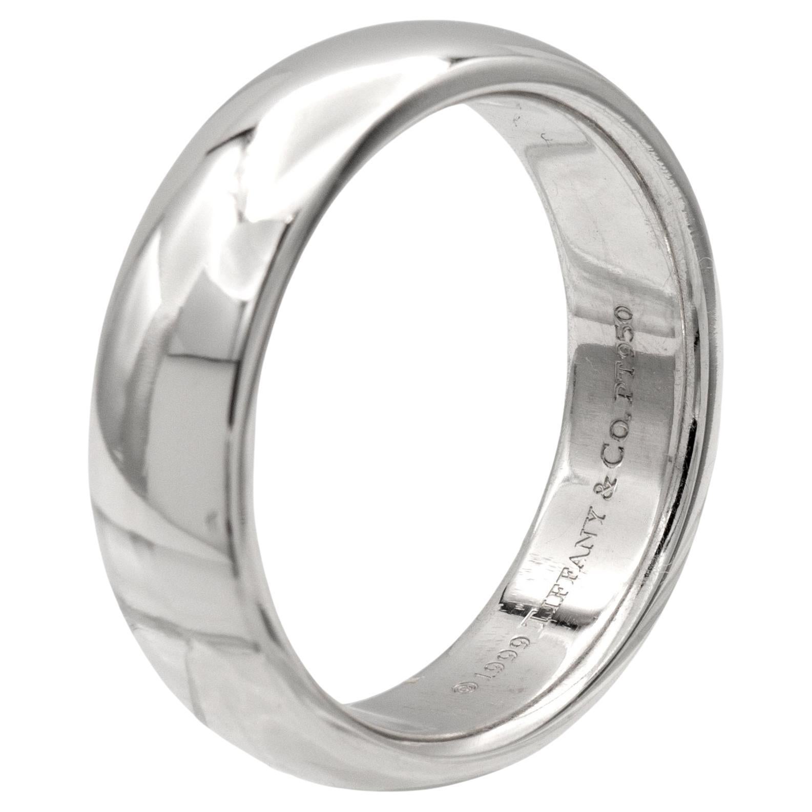 Tiffany & Co. Wide Lucida Men's Platinum Wedding Band Ring