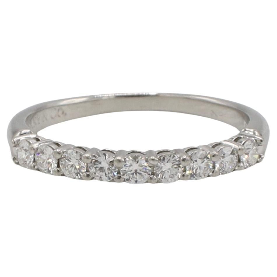 Modern Tiffany & Co. Forever Platinum Natural Diamond Half Band Ring  For Sale