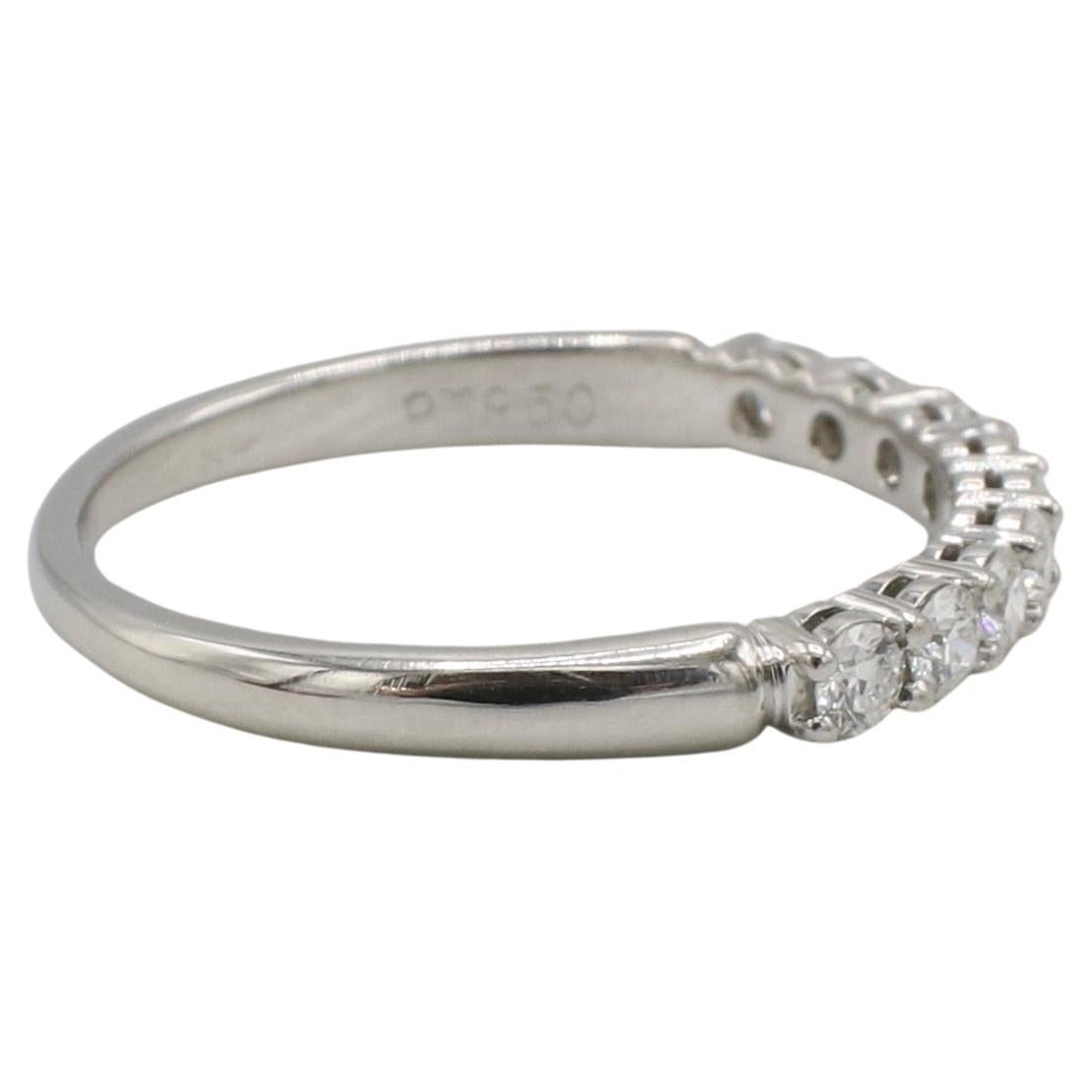 Round Cut Tiffany & Co. Forever Platinum Natural Diamond Half Band Ring  For Sale
