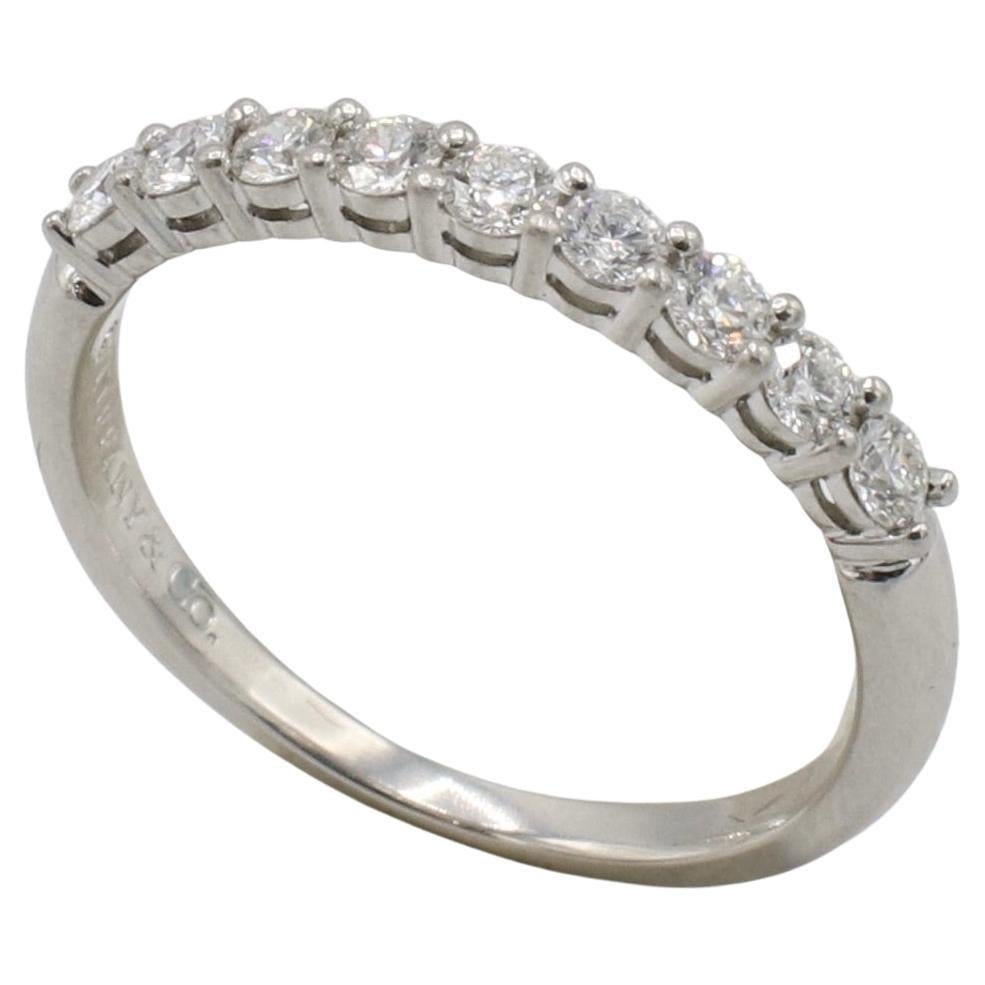 Tiffany & Co. Forever Platinum Natural Diamond Half Band Ring 