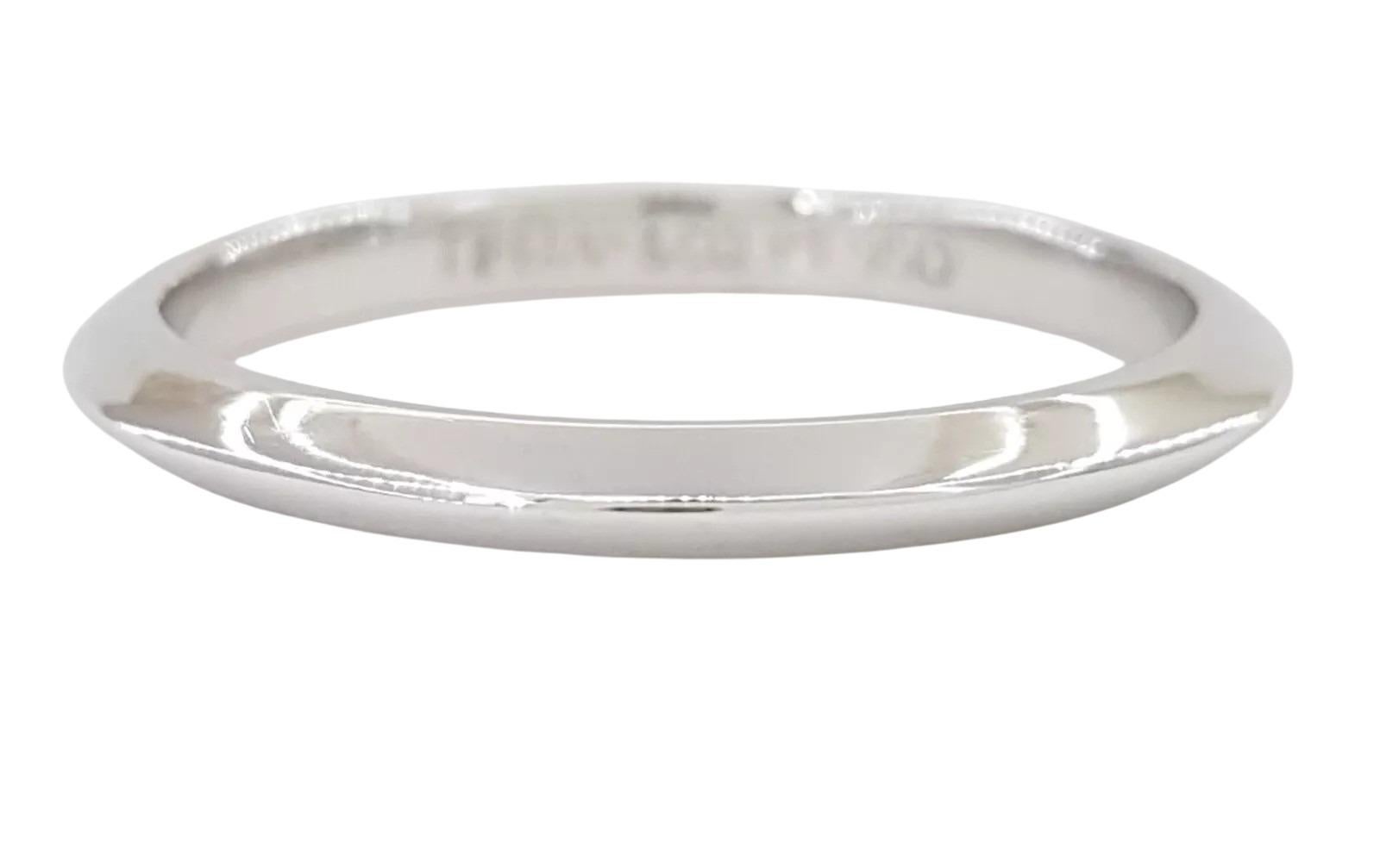Women's Tiffany & Co. Forever Platinum Wedding Band 2 mm size 4.5 For Sale