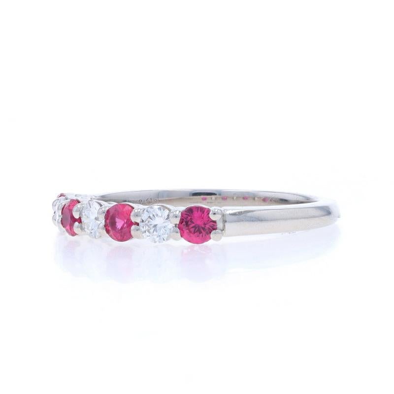 Tiffany & Co. Forever Ruby & Diamond Wedding Band - Platinum 950 Rd .64ctw Ring In Excellent Condition For Sale In Greensboro, NC