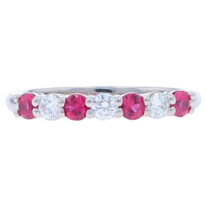 Tiffany & Co. Forever Ruby & Diamond Wedding Band - Platinum 950 Rd .64ctw Ring For Sale