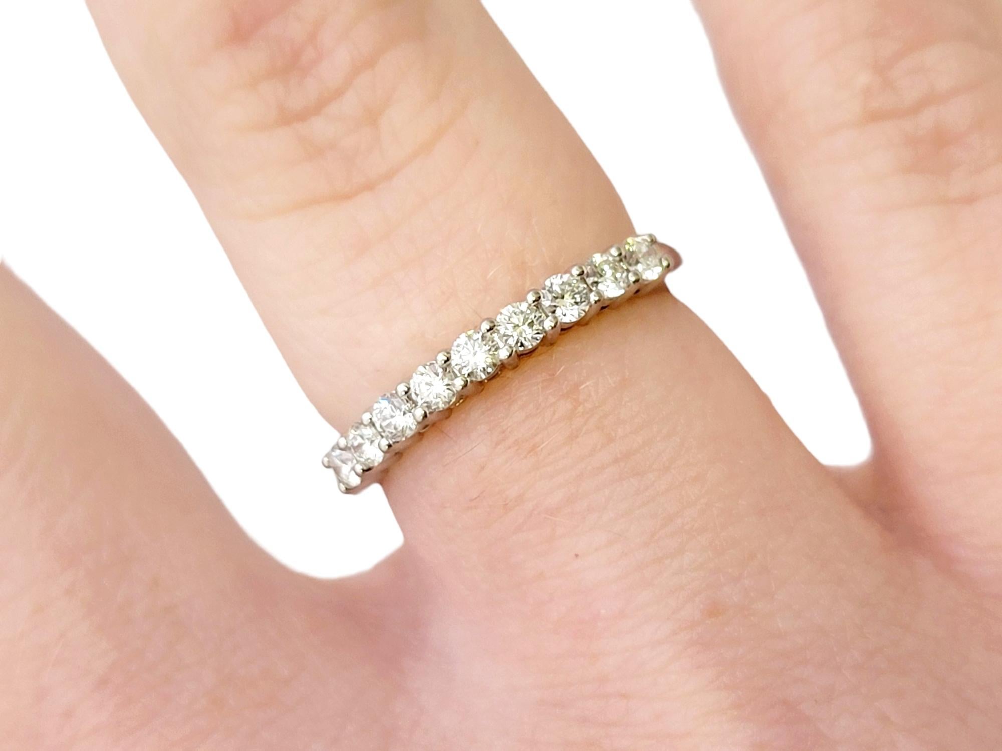 Tiffany & Co. Forever Semi Eternity Diamond Wedding Band Ring Platinum 4.5 For Sale 2