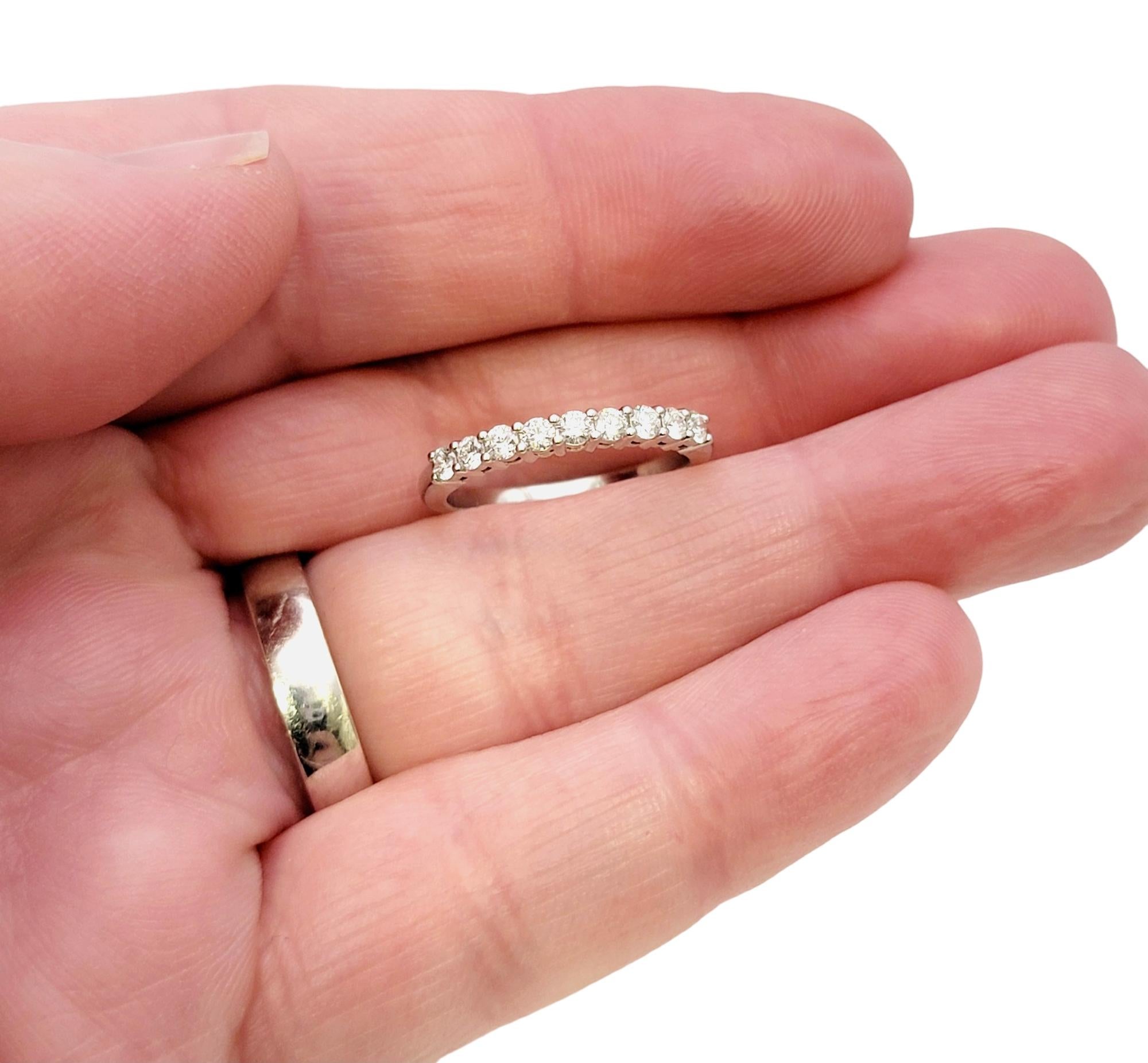 Tiffany & Co. Forever Semi Eternity Diamond Wedding Band Ring Platinum 4.5 For Sale 3