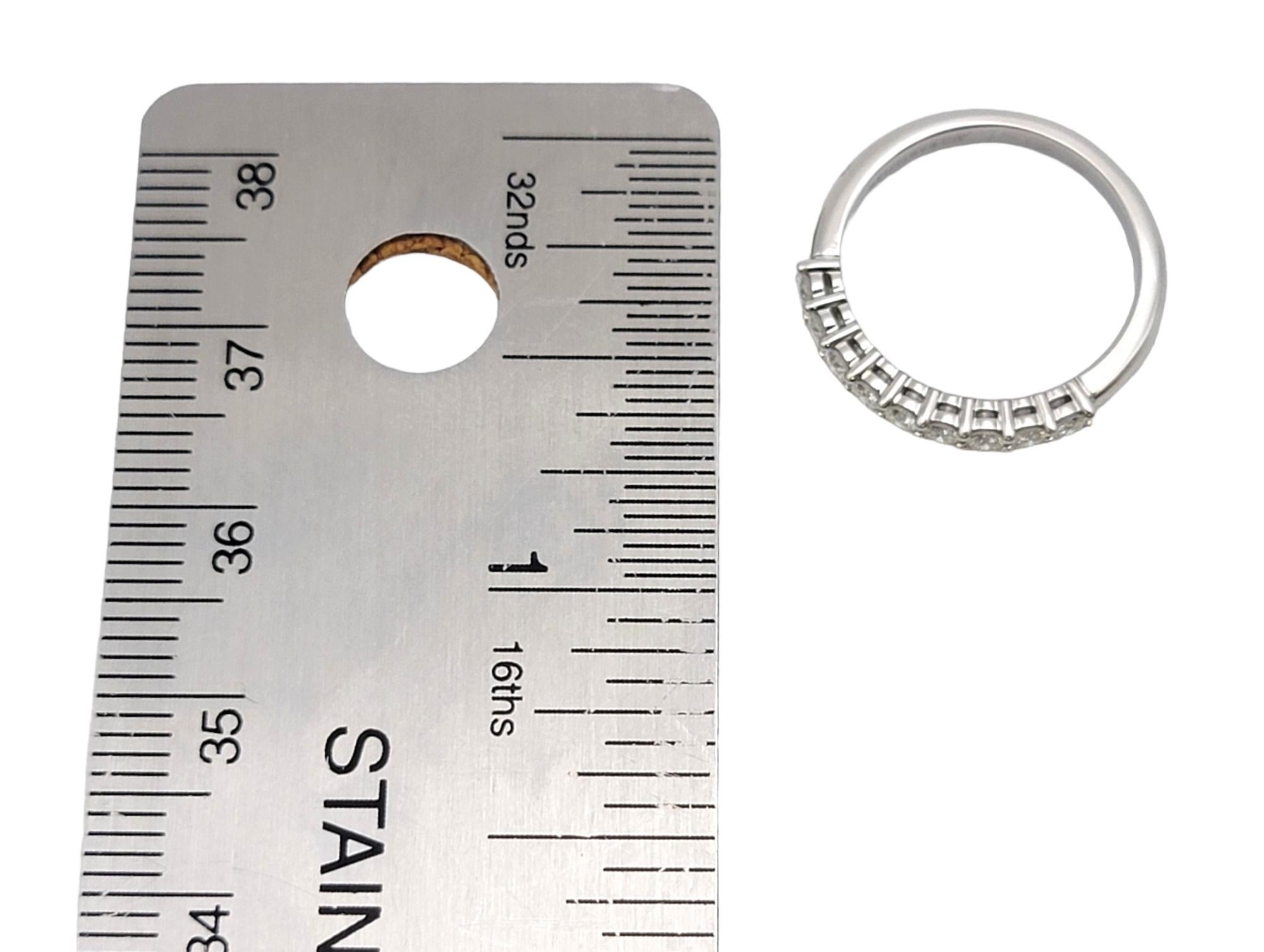 Tiffany & Co. Forever Semi Eternity Diamond Wedding Band Ring Platinum 4.5 en vente 11