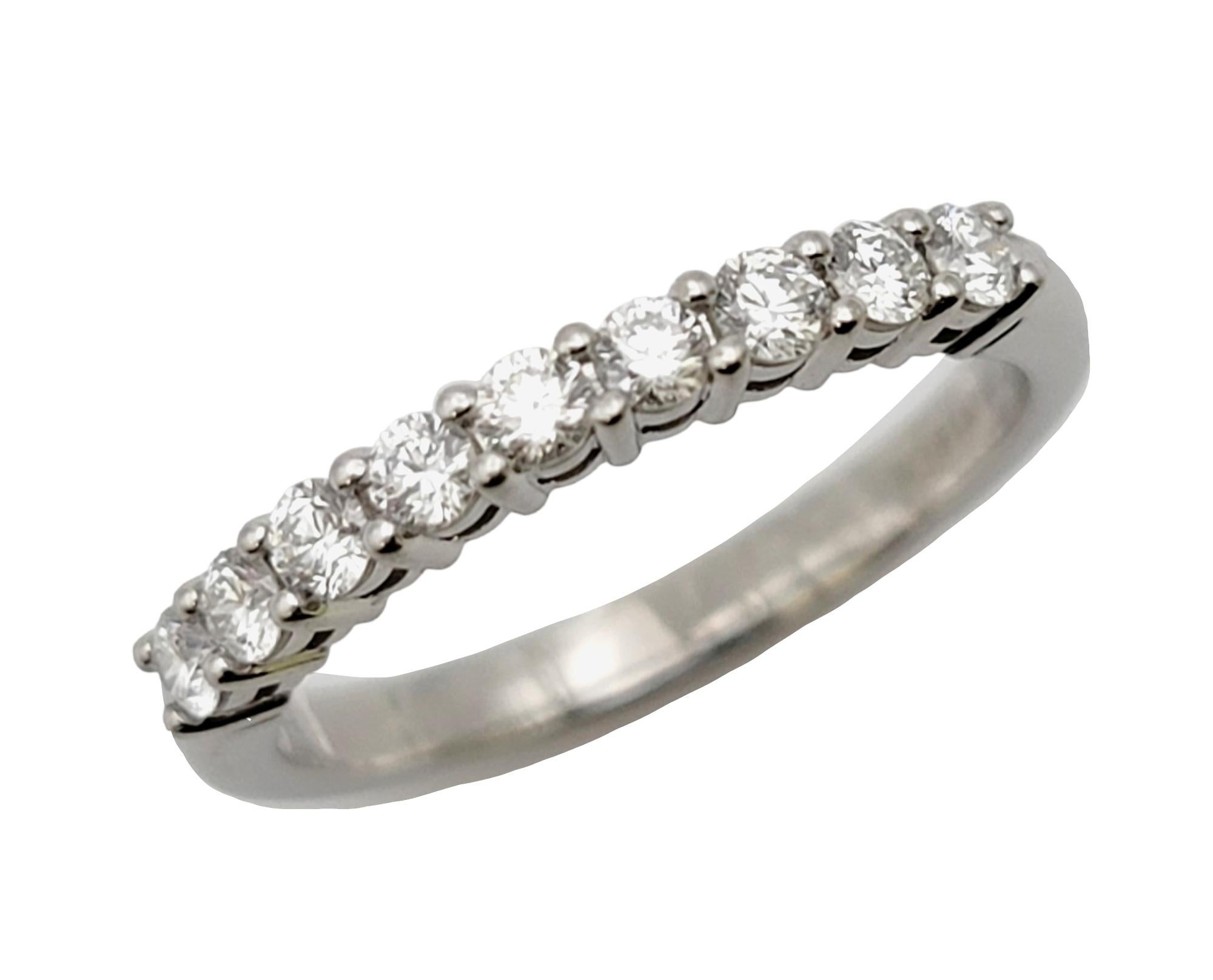 Ring size: 4.5

Stunning Tiffany & Co. diamond semi eternity band ring. Founded in 1837 in New York City, Tiffany & Co. is one of the world's most storied luxury design houses recognized globally for its innovative jewelry design, extraordinary