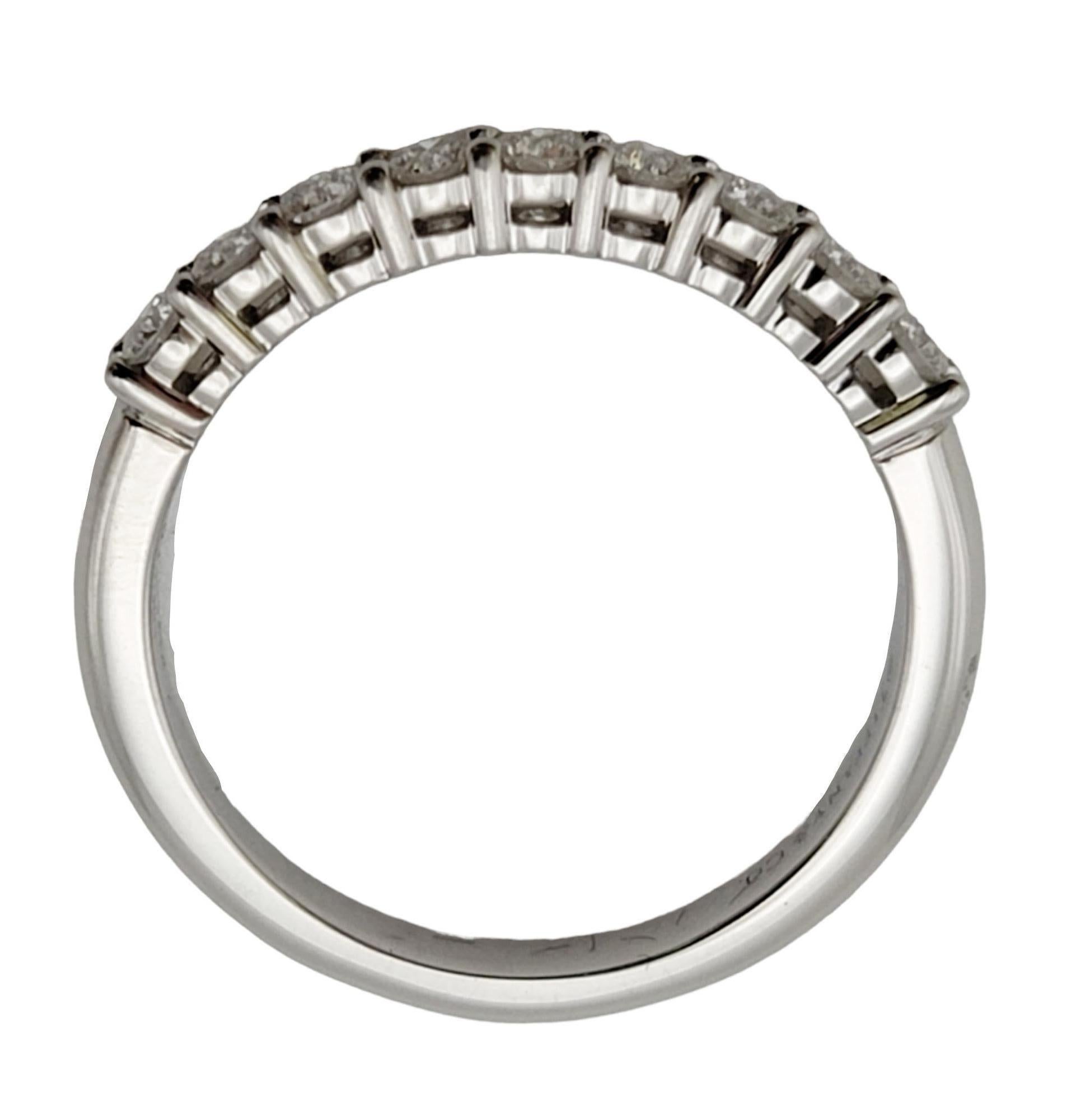 Round Cut Tiffany & Co. Forever Semi Eternity Diamond Wedding Band Ring Platinum 4.5 For Sale