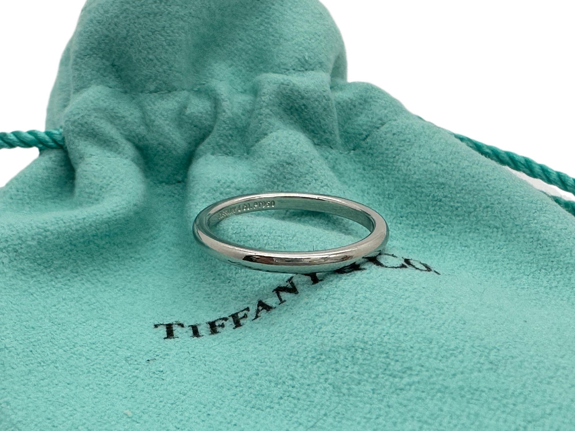 Tiffany & Co. Forever Wedding Band Ring 2 mm Platinum For Sale 2