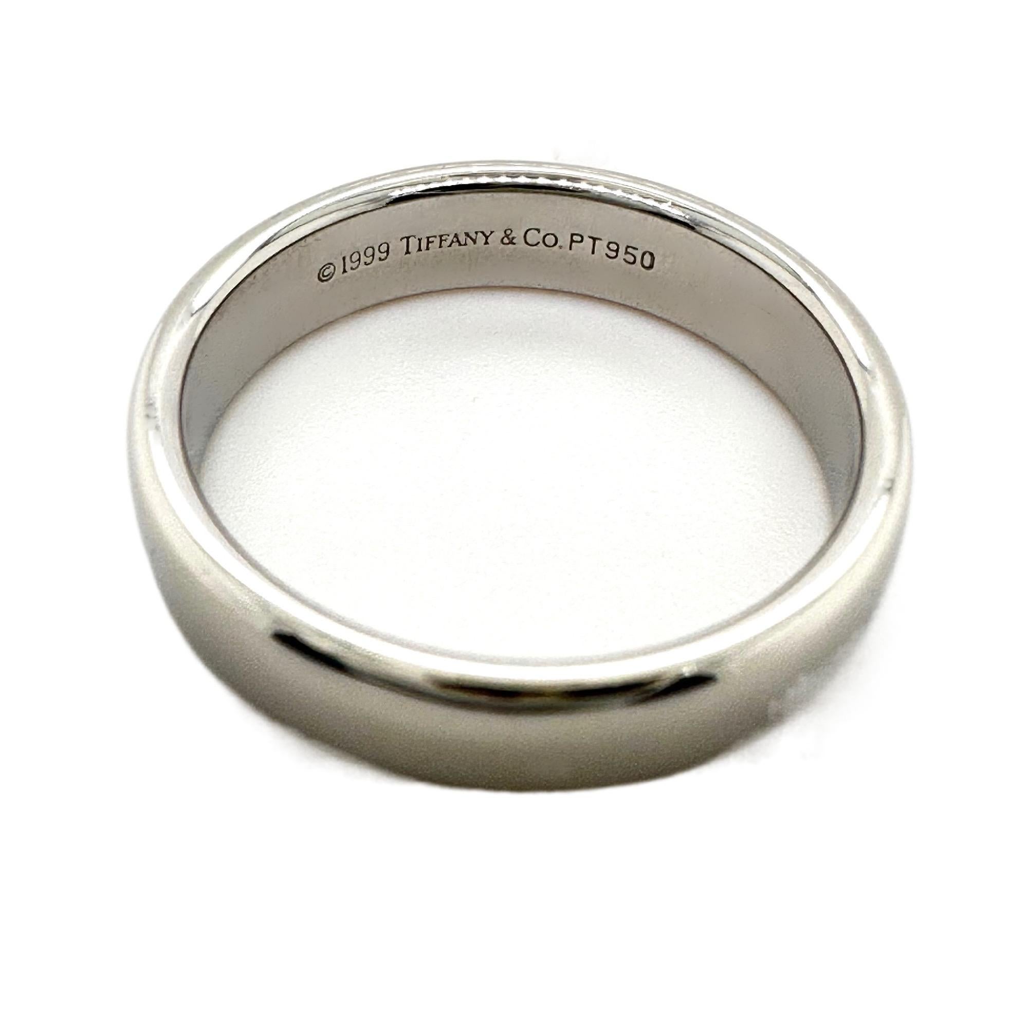 Women's or Men's Tiffany & Co. Forever Wedding Band Ring 4.5 mm Platinum For Sale