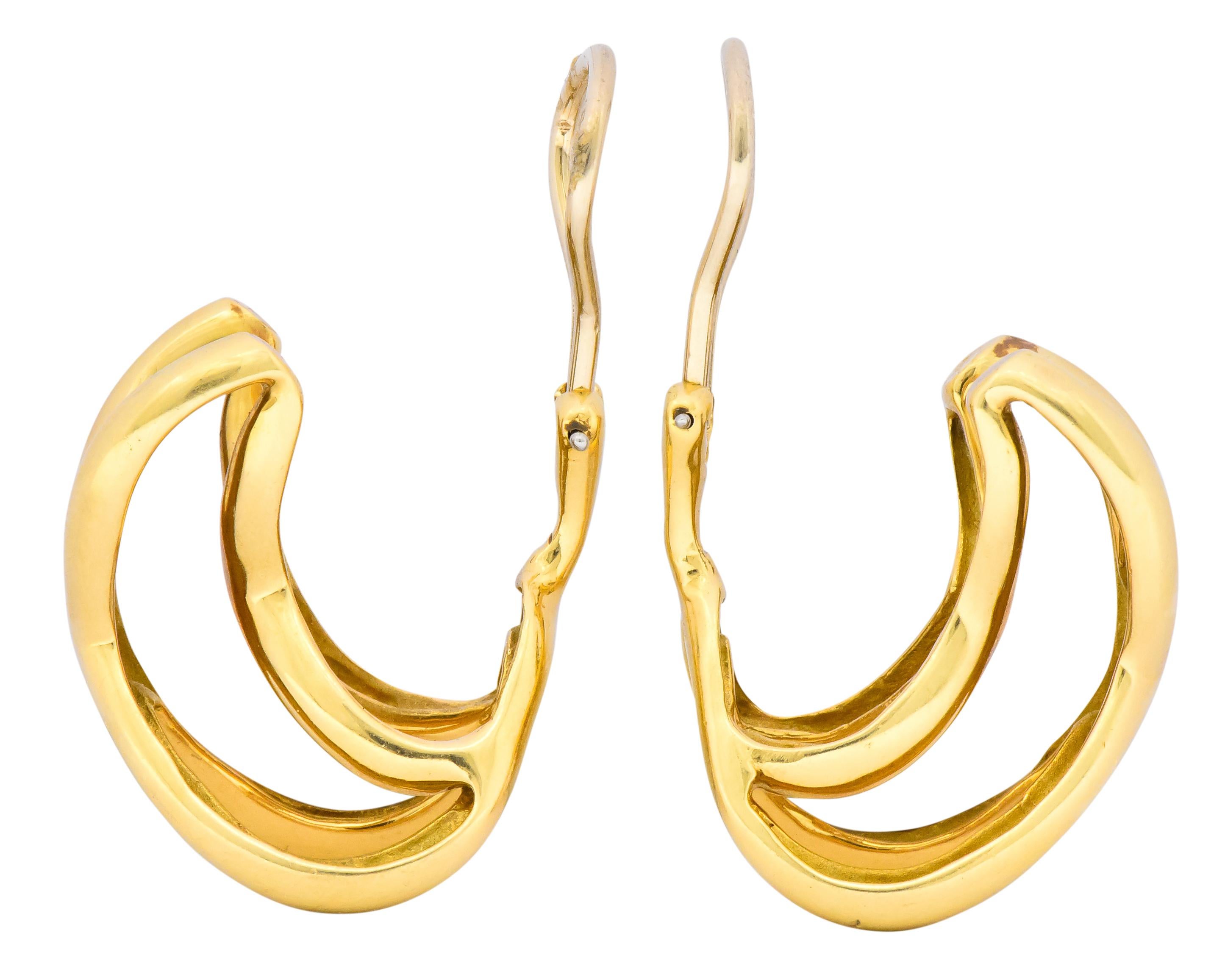 Women's or Men's Tiffany & Co. Forever X 18 Karat Gold Ear-Clip Earrings