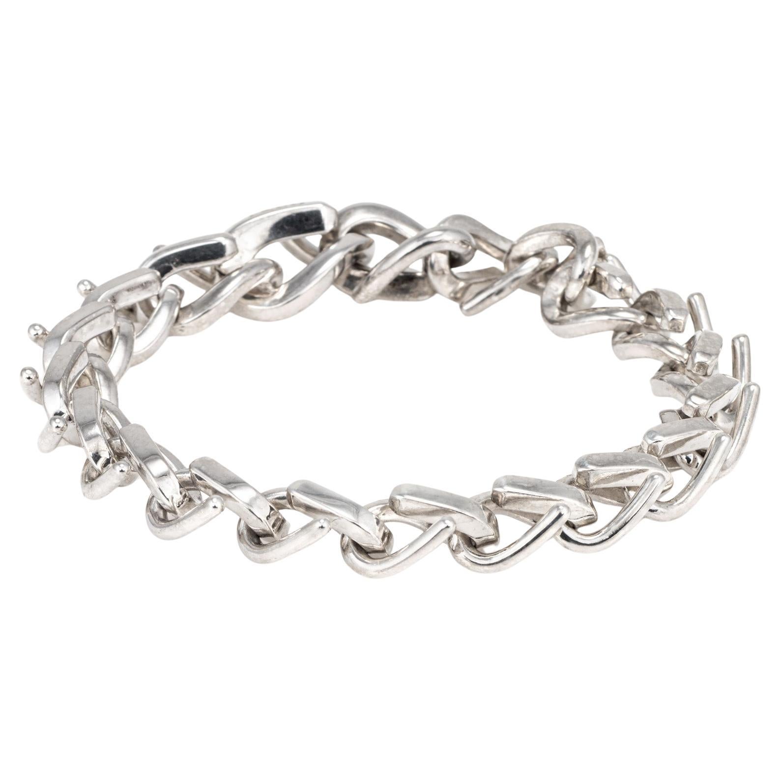 Tiffany & Co Forge Bracelet Sterling Silver 7.5" Medium Link High Polish Receipt