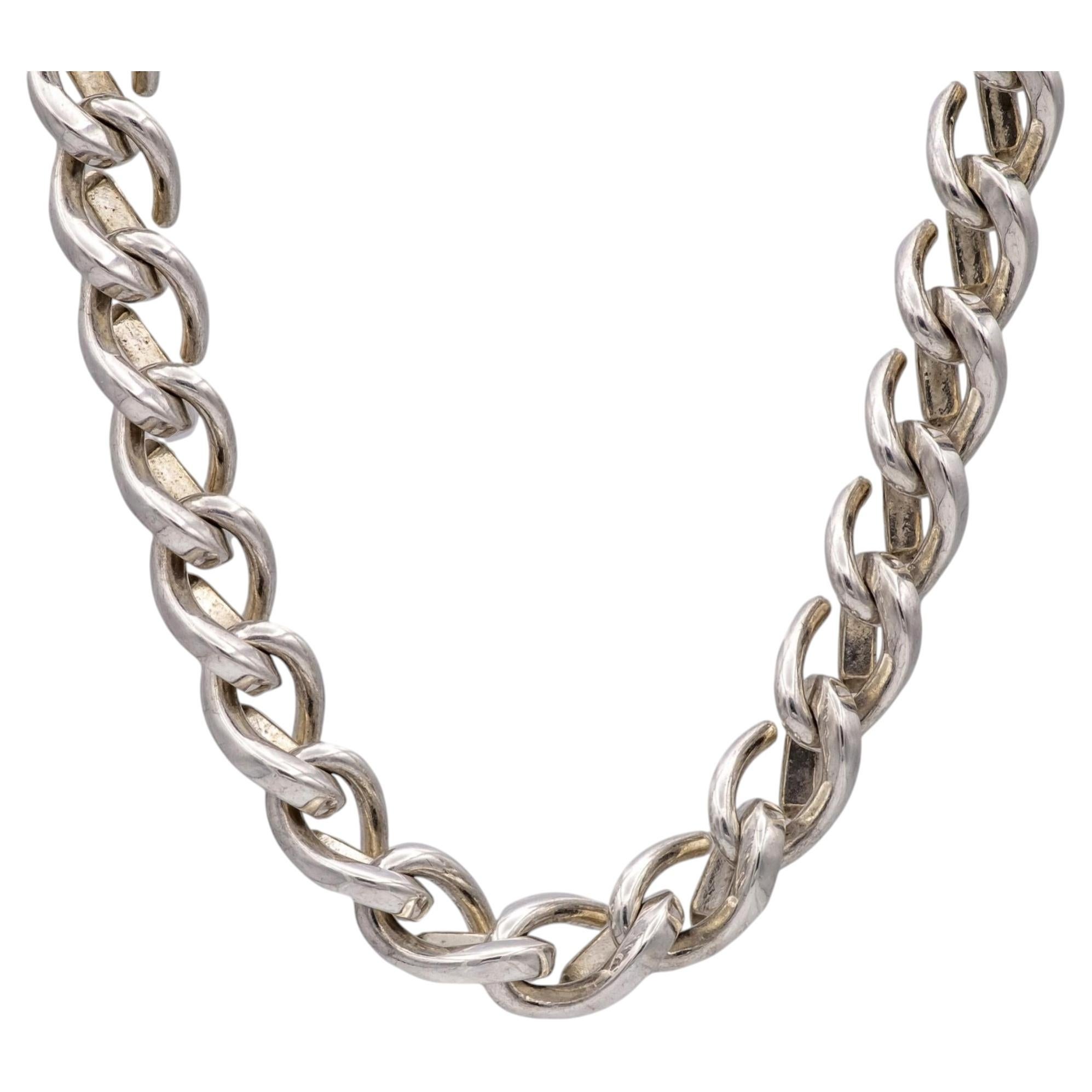 Tiffany & Co. Forge Medium Link Sterling Silver Necklace 18"