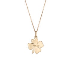 Tiffany & Co. Four-Leaf Clover Charm Necklace 18 Karat Gold Estate Jewelry