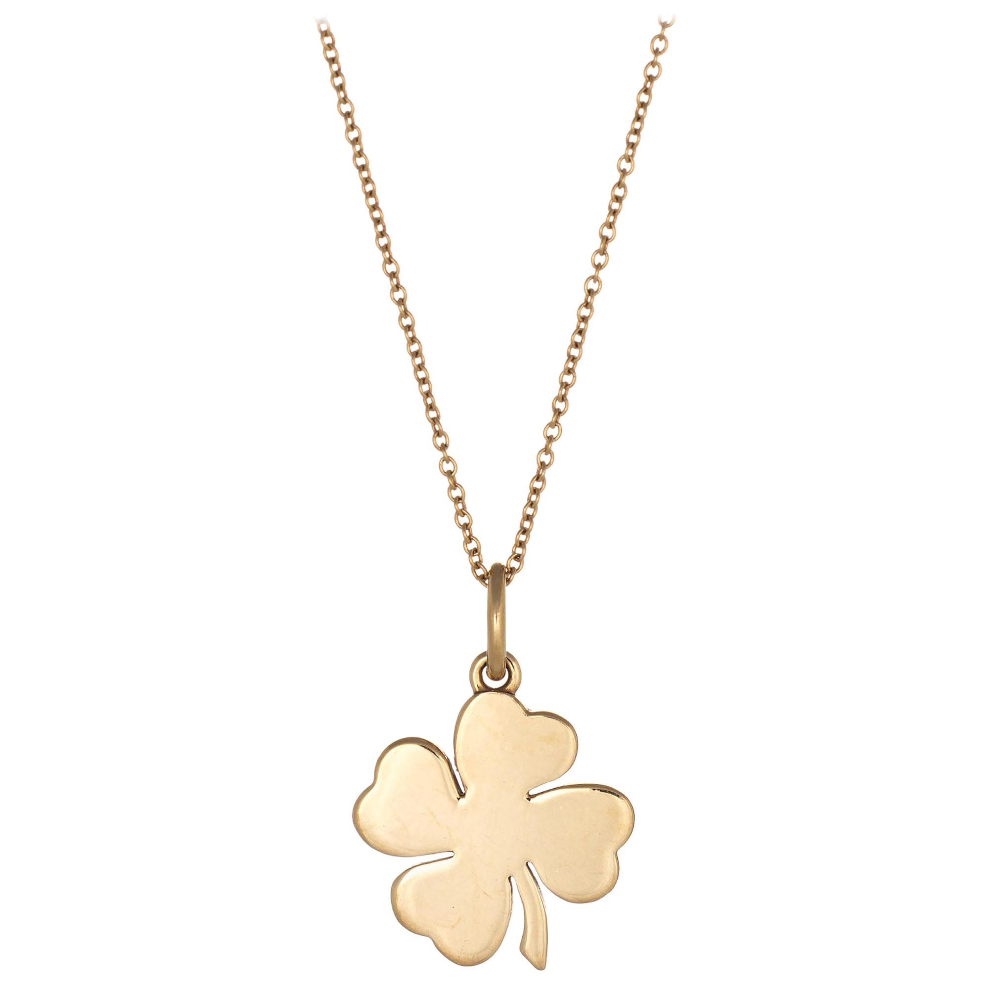 G&D Exquisite Vintage Four Leaf Clover Pendant Necklace Fashion Clover  Necklace Gold Color Designer Jewelry for