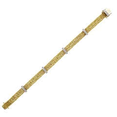 Tiffany & Co. Four-Stand Gold and Diamond Bracelet