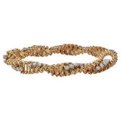 Retro Tiffany & Co. France 18K Gold and Diamond Ropetwist Bracelet