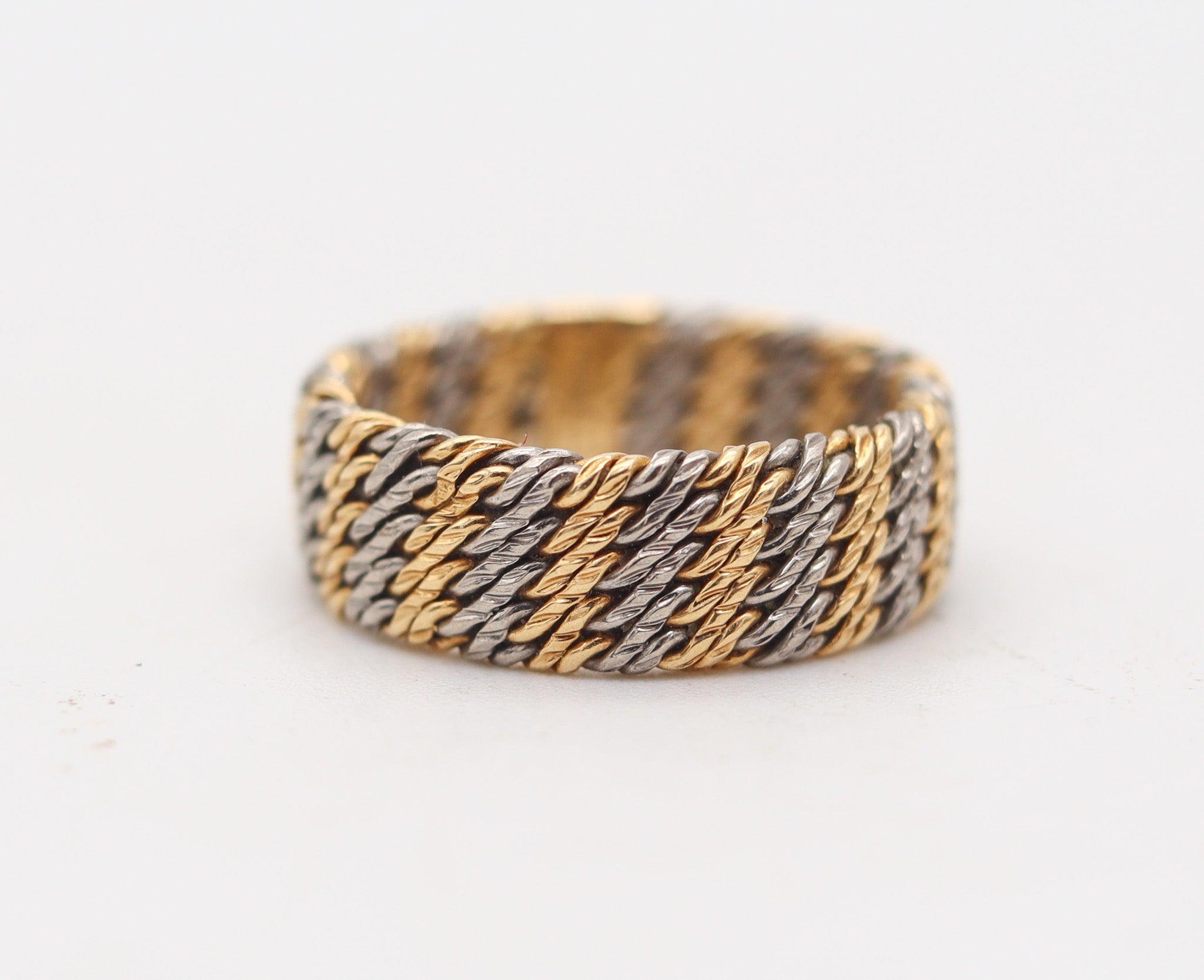 Women's TIFFANY & CO. France 1960 By Georges L'Enfant Woven Wires Band In 18Kt Gold For Sale