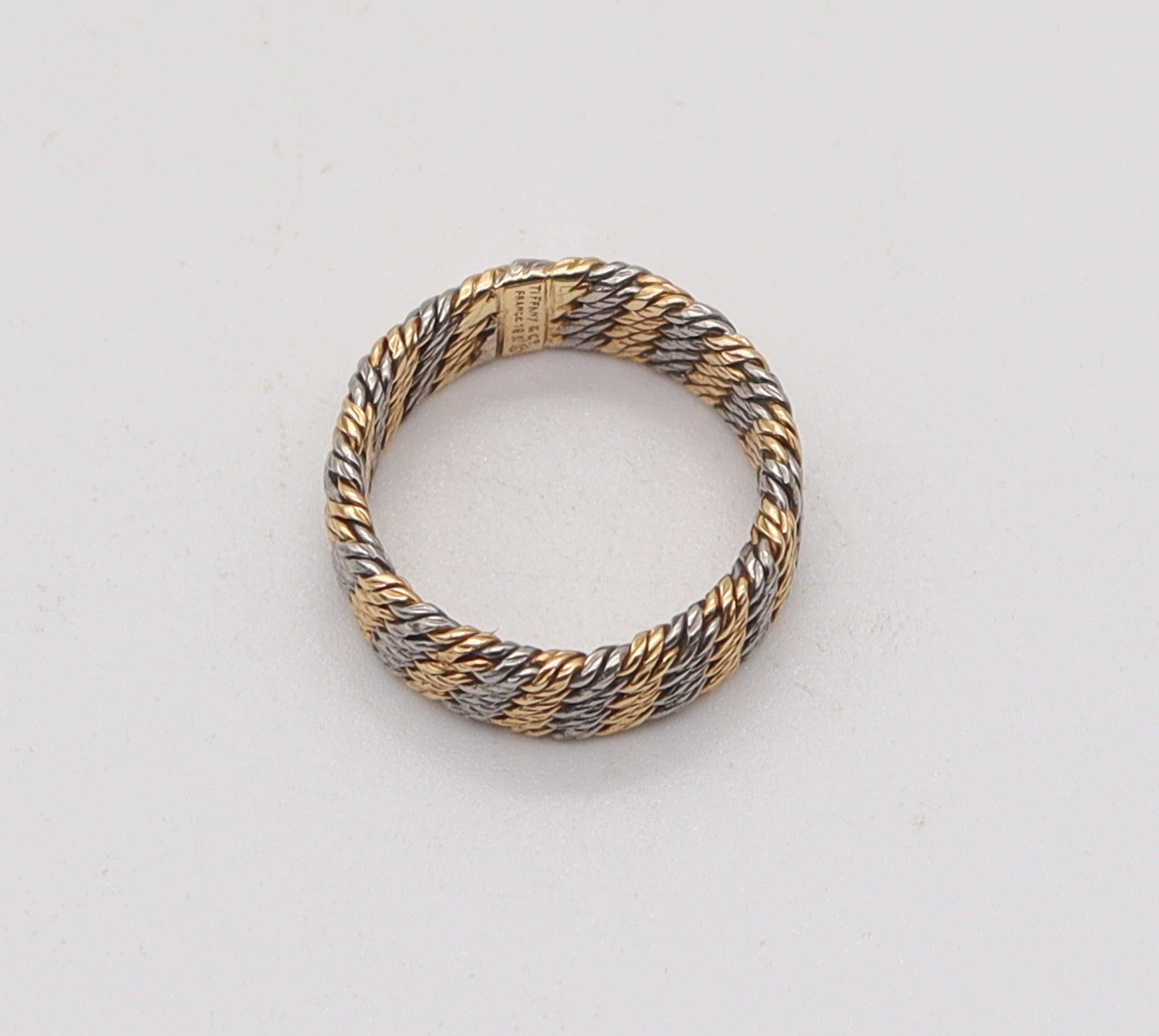 TIFFANY & CO. France 1960 By Georges L'Enfant Woven Wires Band In 18Kt Gold For Sale 1