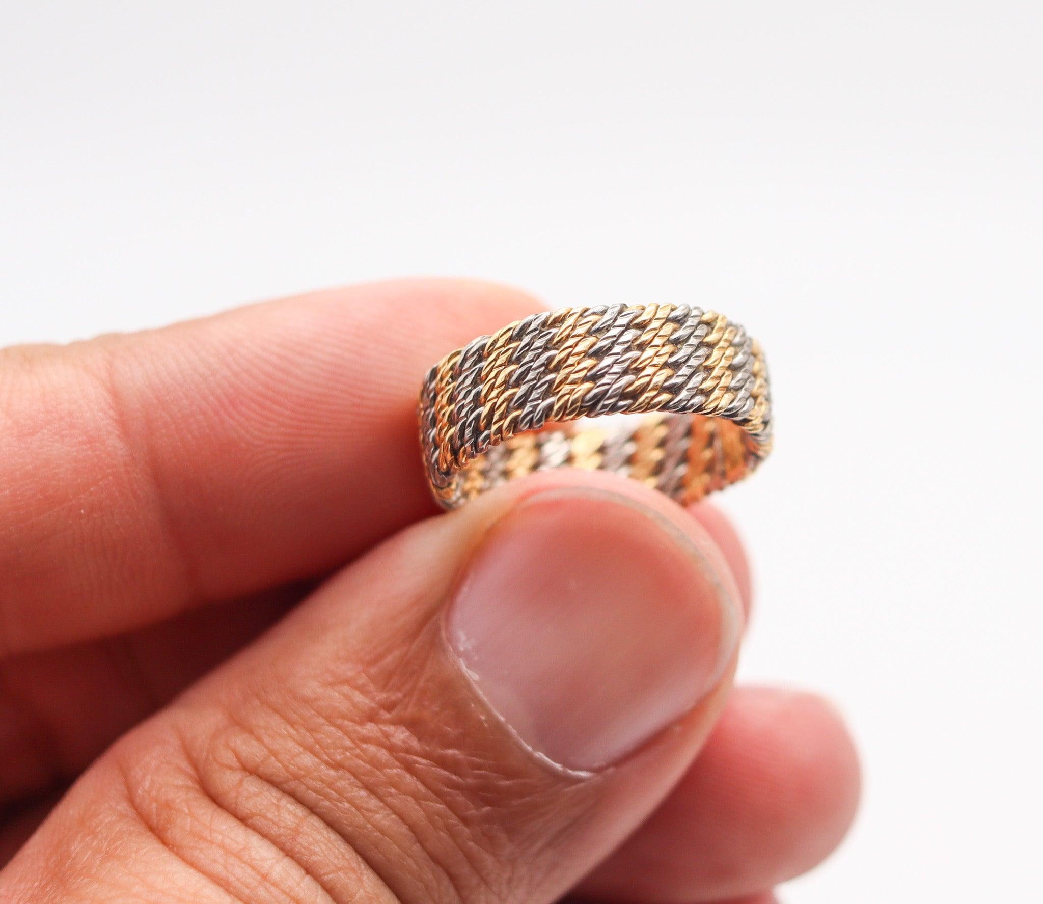TIFFANY & CO. France 1960 By Georges L'Enfant Woven Wires Band In 18Kt Gold For Sale 2