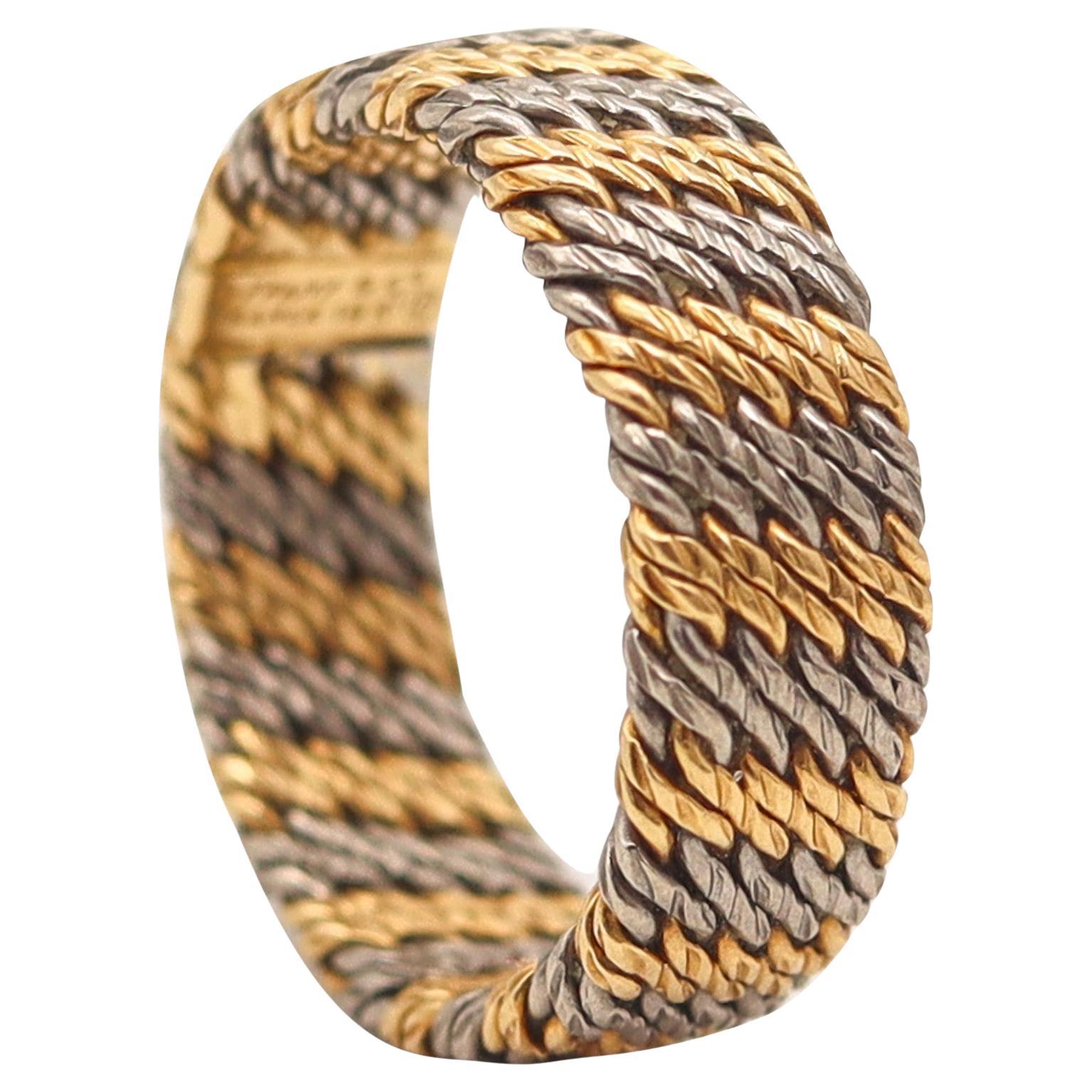 TIFFANY & CO. France 1960 By Georges L'Enfant Woven Wires Band In 18Kt Gold