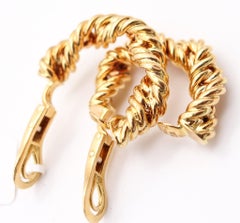 TIFFANY & CO. France 1973 Donald Claflin Twisted Hoops Earrings In 18Kt Yellow