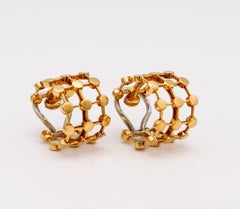 Tiffany & Co. Francia 1980 Paloma Picasso Orecchini a cerchio geometrici in oro 18Kt