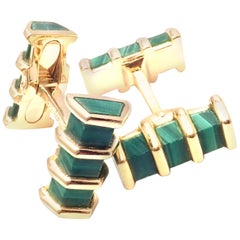 Tiffany & Co France Malachite Yellow Gold Cufflinks