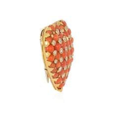 Tiffany & Co., France Retro coral heart brooch