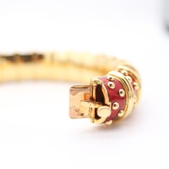 TIFFANY & CO. Francia Schlumberger Studios Pulsera Paillonné Roja De Oro De 18 Quilates