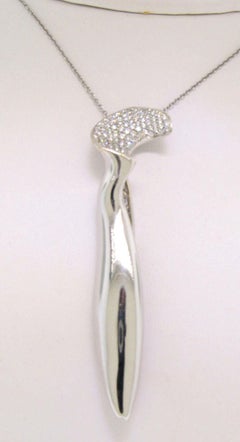 Tiffany & Co. Frank Gehry 18 Karat White Gold Orchid Diamond Pendant Necklace