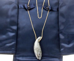 Tiffany & Co. Frank Gehry 18 Karat Gold Jade Fish Necklace