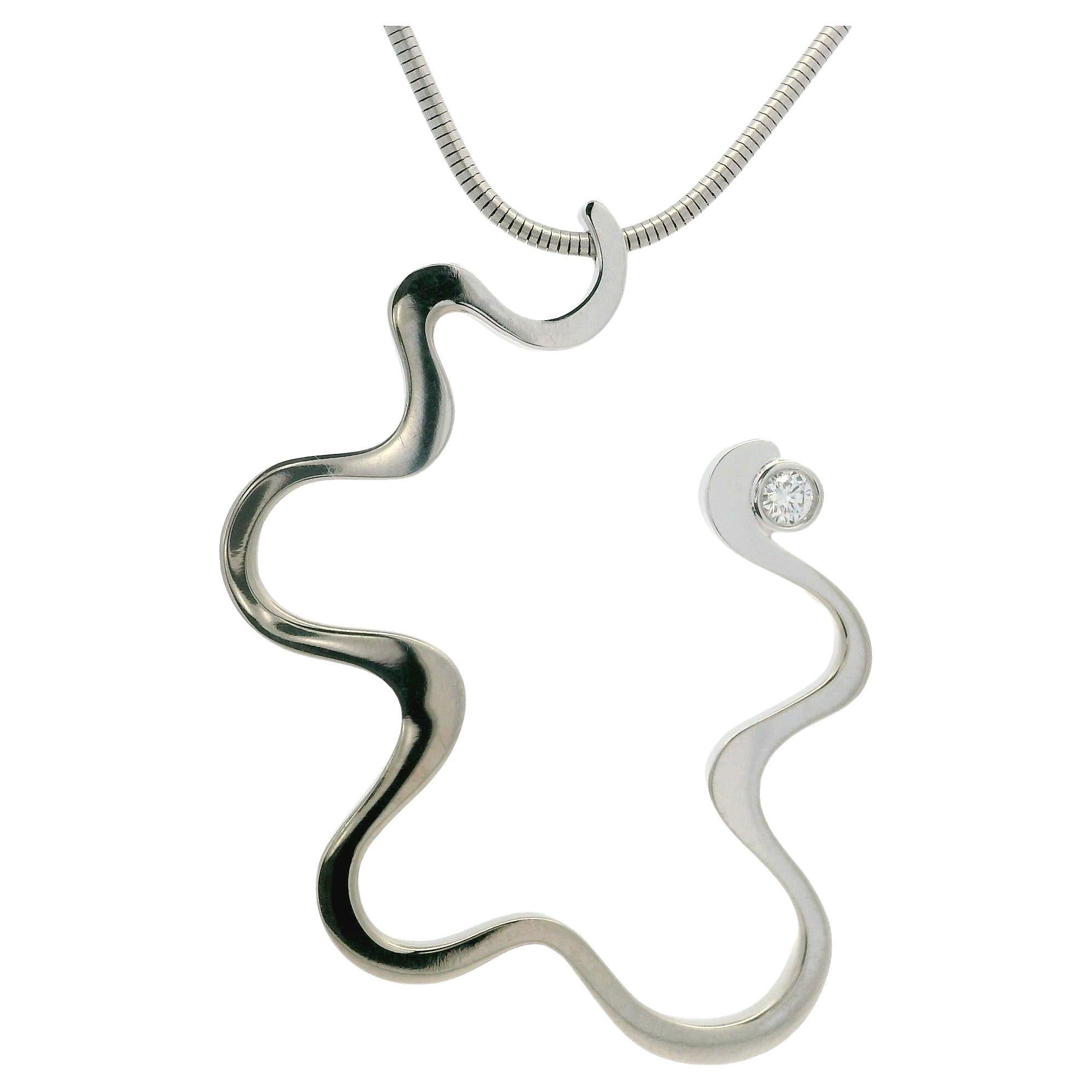 Tiffany & Co. Collar Colgante Equus Squiggle Frank Gehry de oro blanco de 18 quilates y diamantes