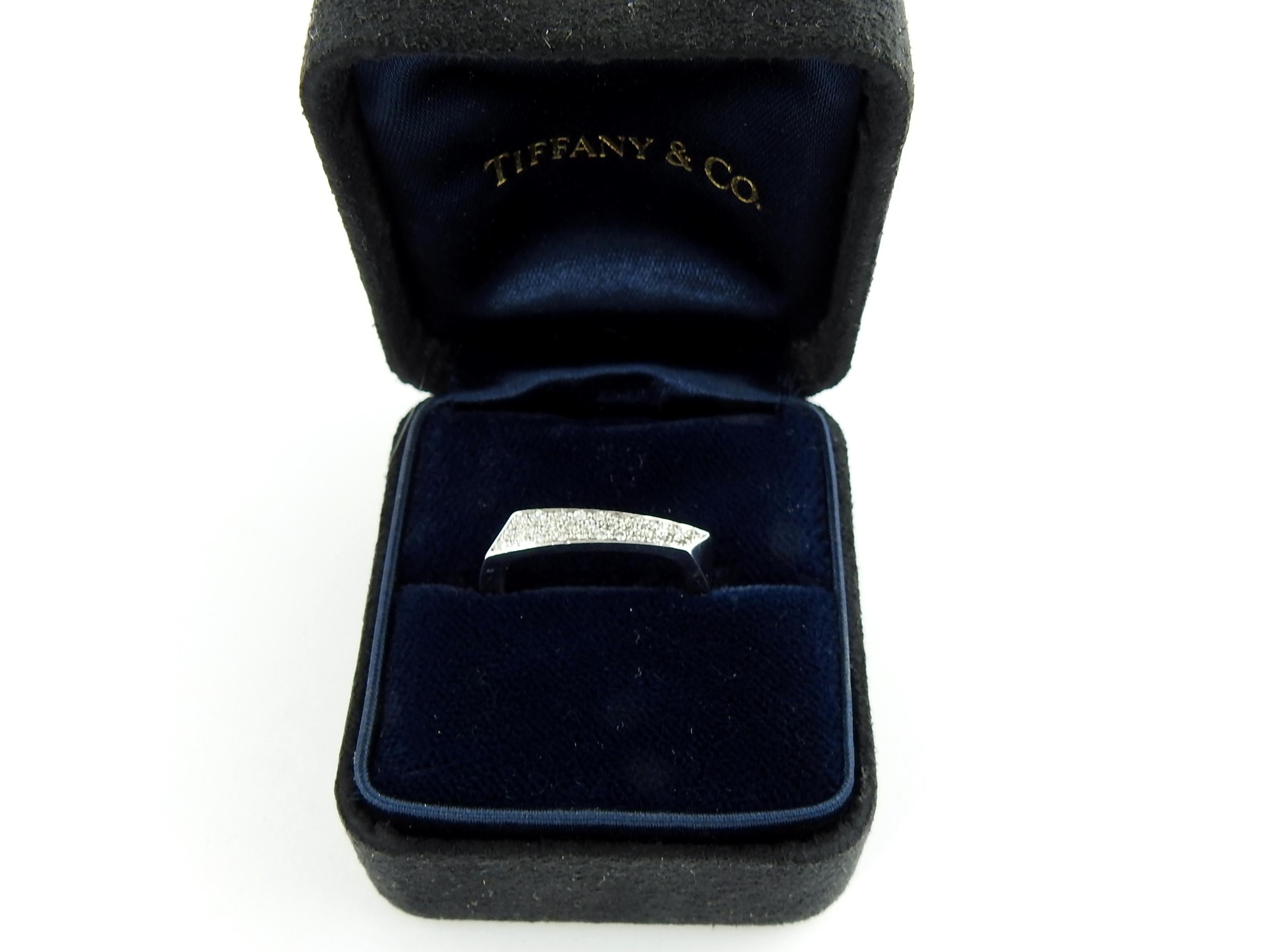Tiffany & Co. Frank Gehry 18K White Gold Diamond Torque Ring Size 6.5 Box 3