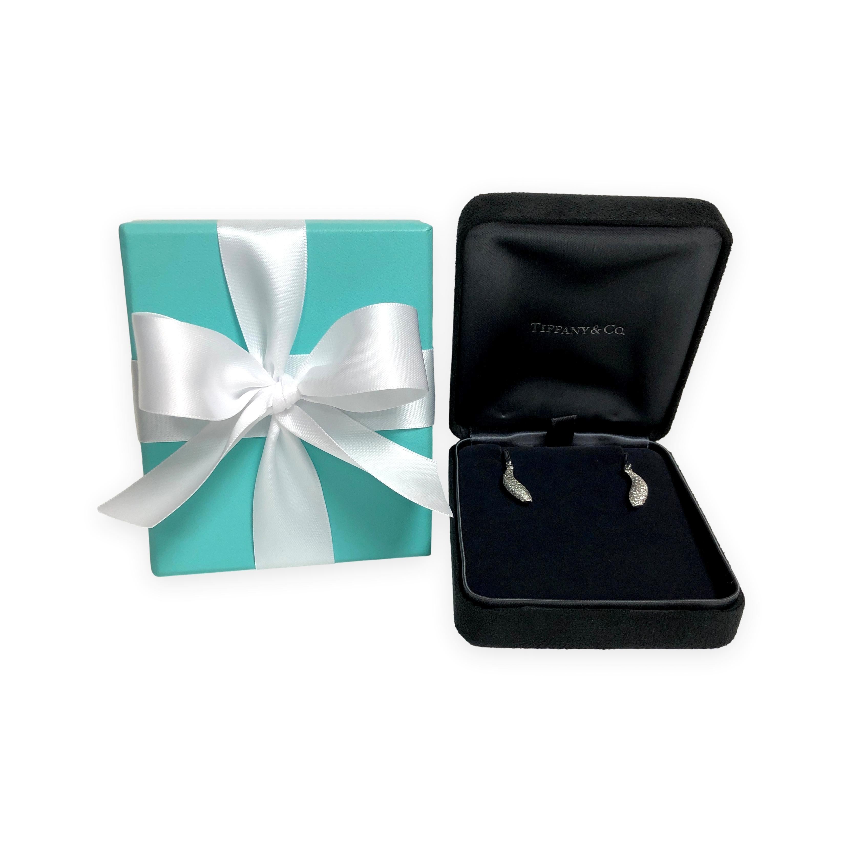 Tiffany & Co. Frank Gehry 18K White Gold Fish Diamond Pave Earrings For Sale 8