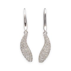 Tiffany & Co. Frank Gehry 18K White Gold Fish Diamond Pave Earrings