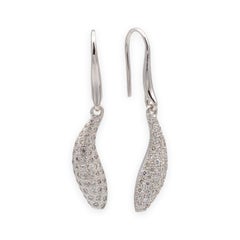 Tiffany & Co. Boucles d'oreilles en or blanc 18K avec pavé de diamants en forme de poisson de Frank Gehry