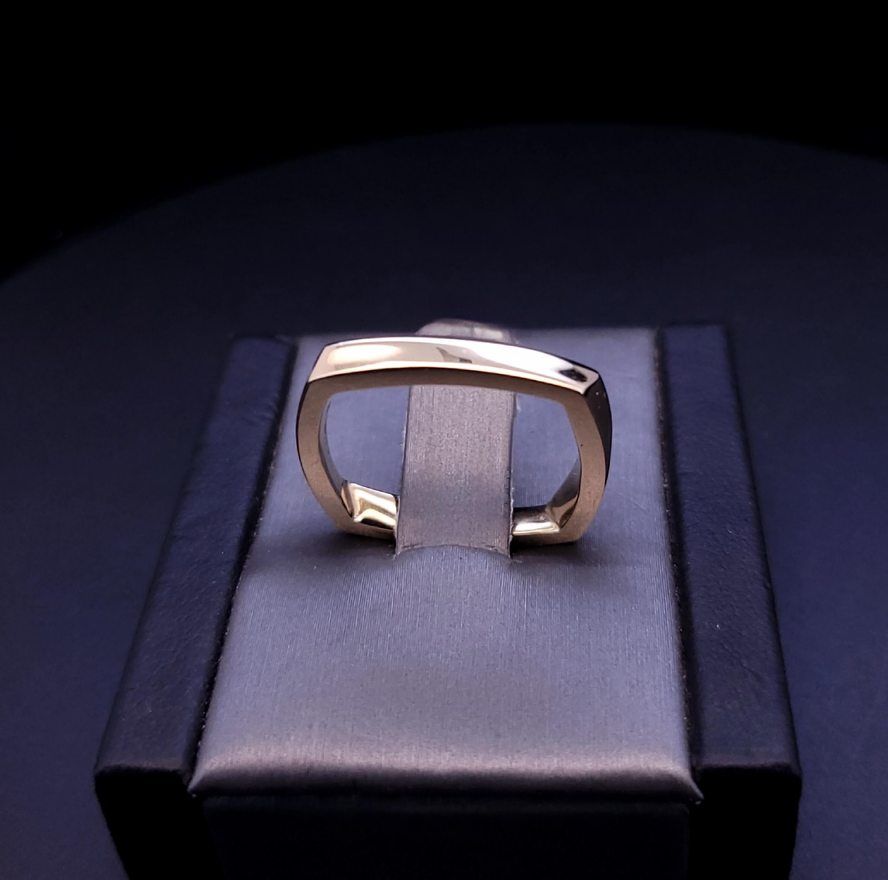 Tiffany & Co  Frank Gehry, bague carrée en or jaune 18 carats, taille 8,75 en vente 1