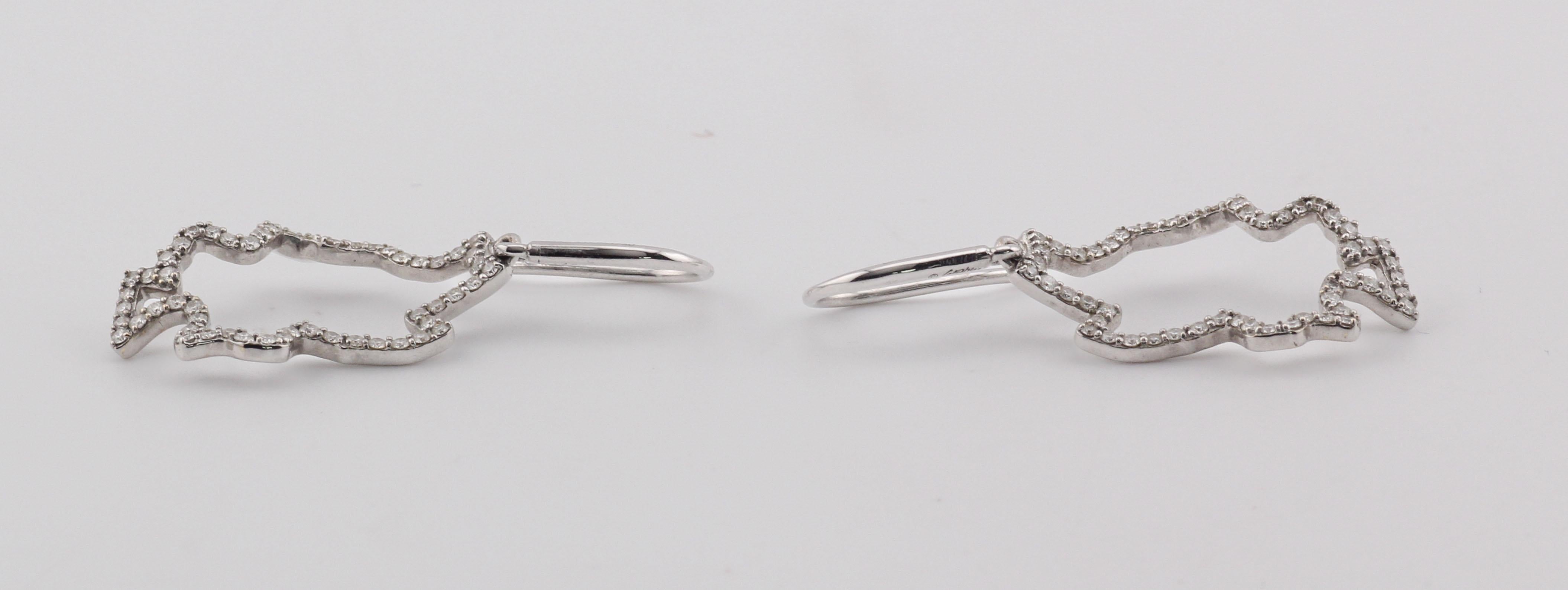 Tiffany & Co. Boucles d'oreilles feuilles en or blanc 18K avec diamants de Frank Gehry en vente 3