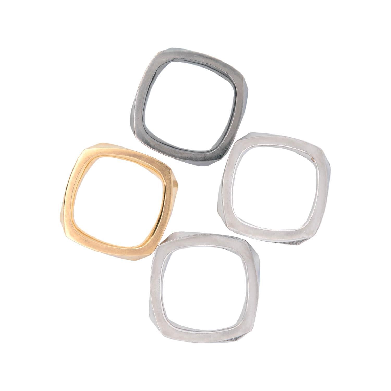 TIFFANY & Co. FRANK GEHRY Conjunto de anillos cuadrados Estate Torque Corte único en venta