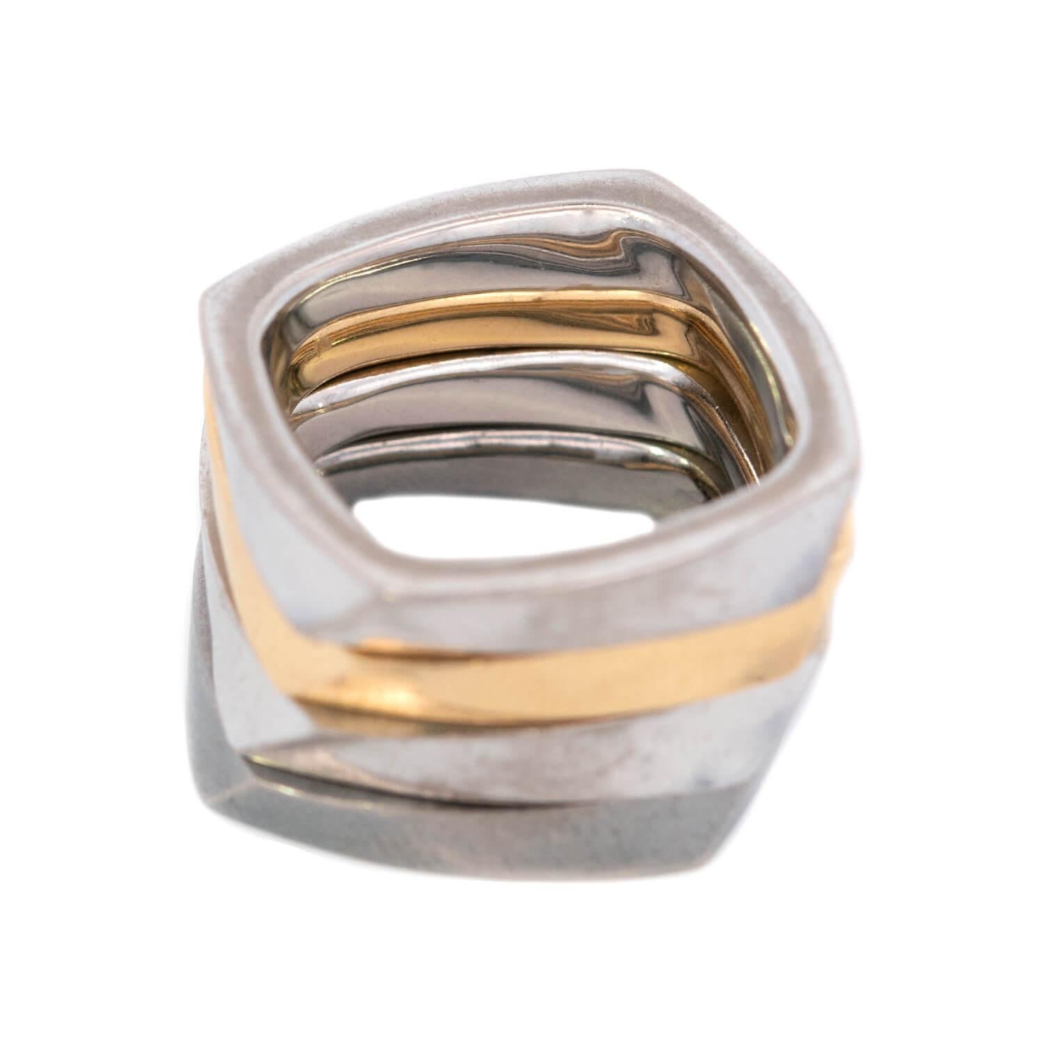 TIFFANY & Co. FRANK GEHRY Conjunto de anillos cuadrados Estate Torque en Bueno estado para la venta en Narberth, PA