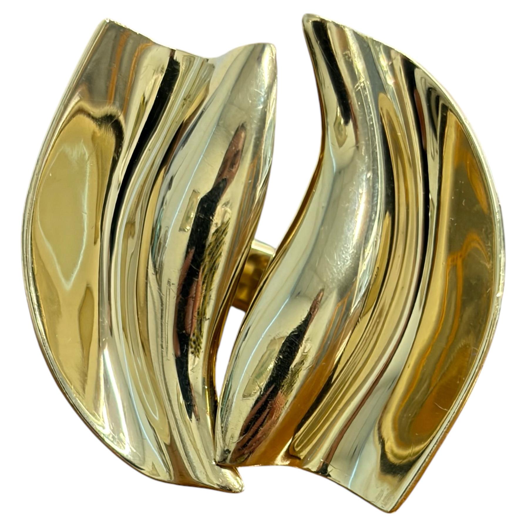 TIFFANY & CO. Frank Gehry, Italie, bague sculpturale en or jaune 18 carats, vintage, pièce rare en vente