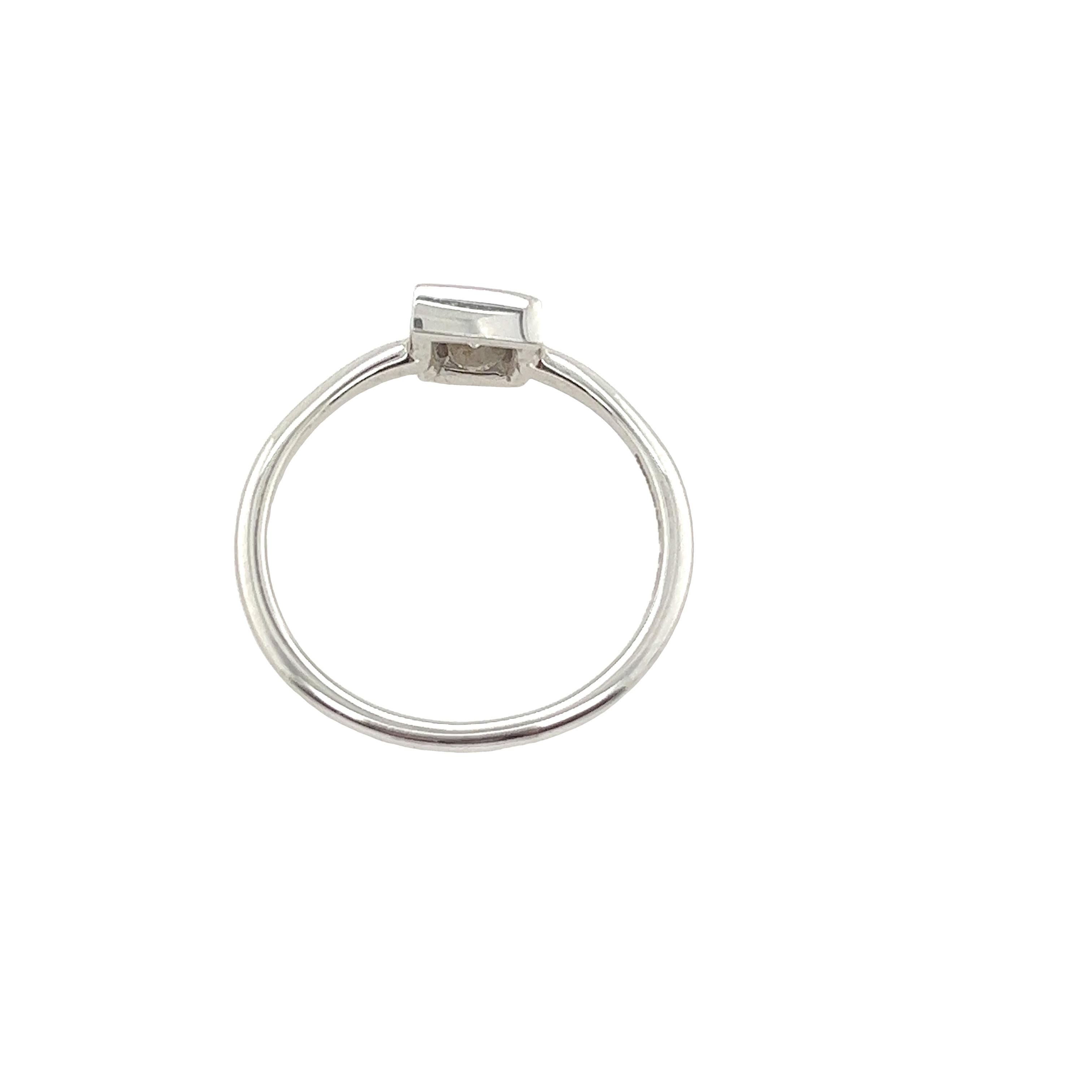 Taille ronde Tiffany & Co. Frank Gehry, bague solitaire en or blanc 18 carats avec diamant 0,15 carat en vente