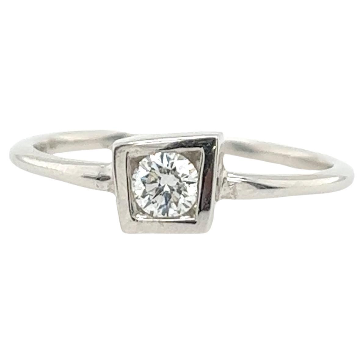 Tiffany & Co. Frank Gehry Solitaire Ring in 18ct White Gold with 0.15ct diamond For Sale