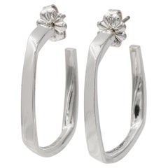 Tiffany & Co. Frank Gehry Square Hoop Torque Sterling Silver Earrings