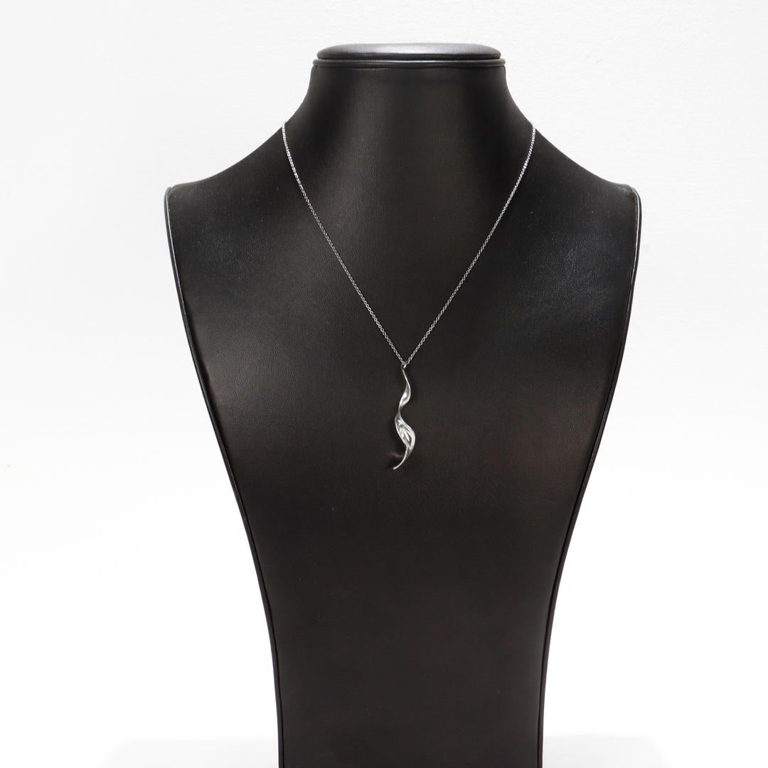 Tiffany & Co. Frank Gehry Sterling Silver Orchid Twist Pendant Necklace In Good Condition In Philadelphia, PA
