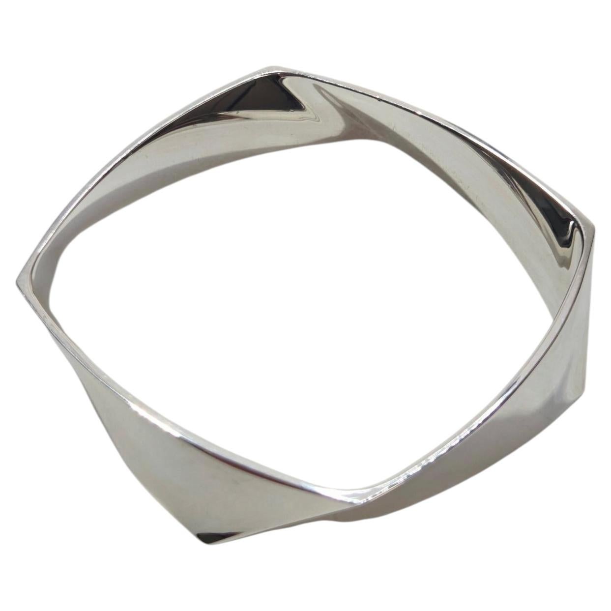 Tiffany & Co. Frank Gehry Sterling Silver Torque Bangle Bracelet #25222