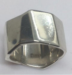 Tiffany & Co Frank Gehry Sterling Silver Turque Wide Band Ring Size 5 Original