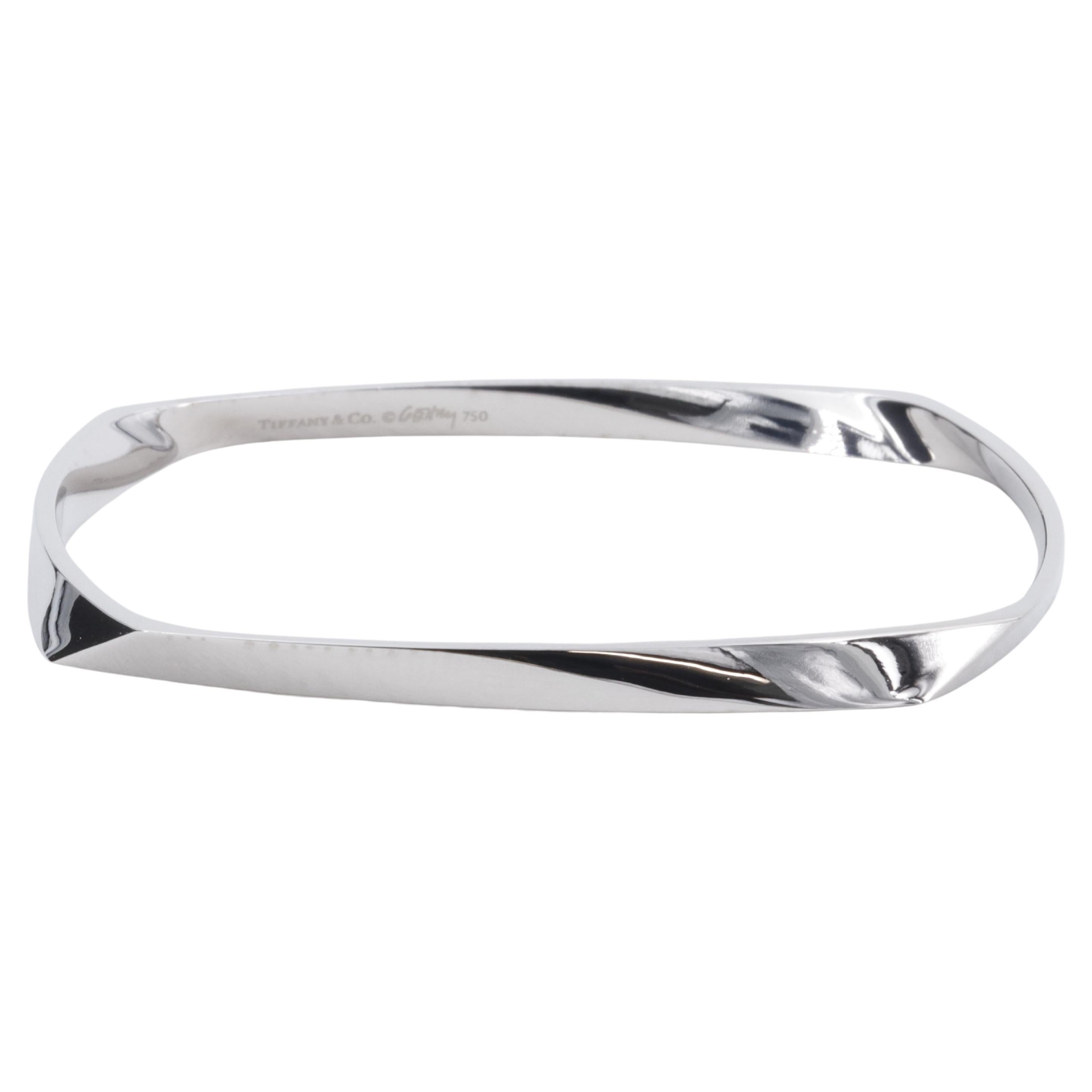 Tiffany & Co. Frank Gehry Torque Bangle Bracelet in 18 Karat White Gold 