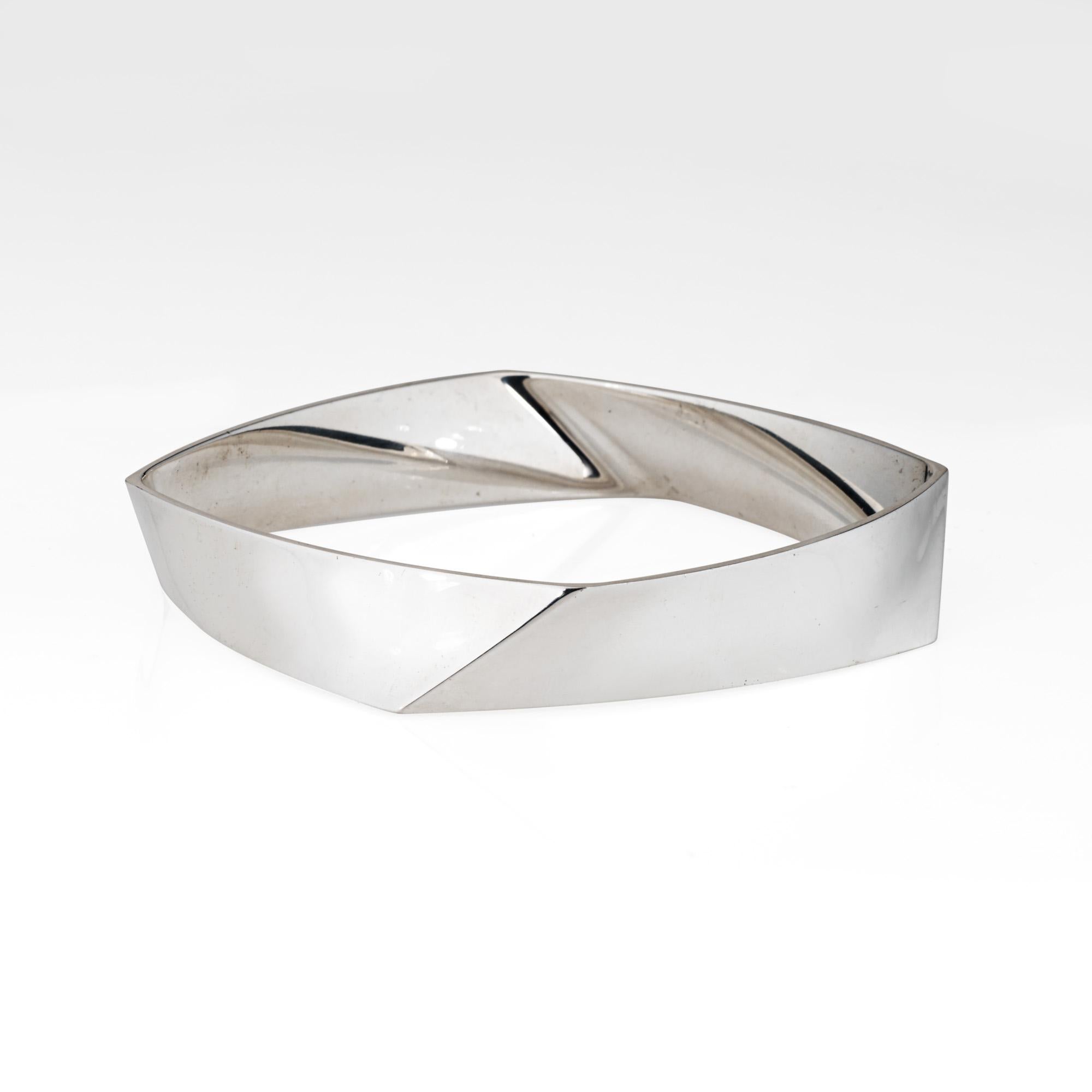 Stylish estate Tiffany & Co Frank Gehry Torque bracelet crafted in sterling silver (circa 2006).  

The sleek and stylish bracelet highlights bold twisting forms, designed to with a sense of movement and energy. The collaboration of Frank Gehry and